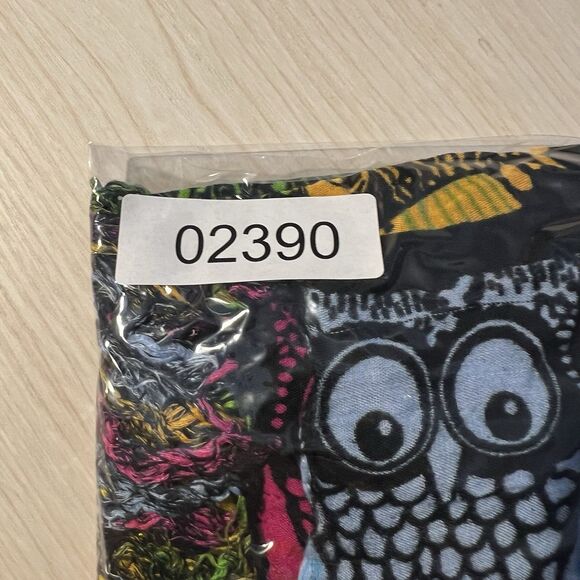 Wayan Natural Wear Colorful Owl Scarf Shawl Wrap Beach Vacation Cruise 61” Long - Picture 7 of 7